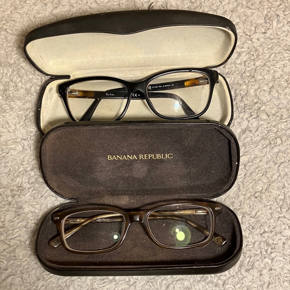 👓 2 Pack Designer Eyeglasses-Banana Republic and Pierre Cardin